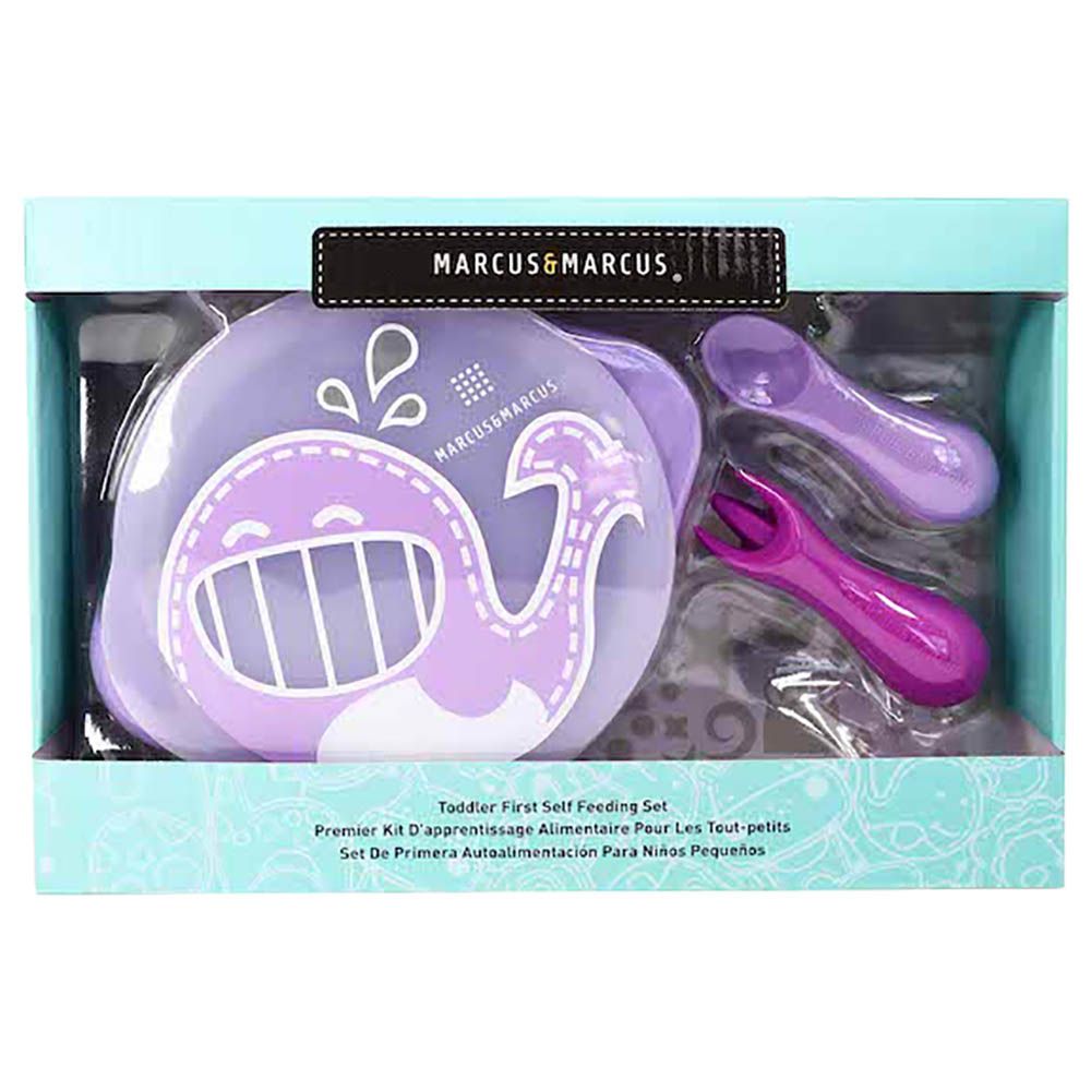 Marcus & Marcus - Silicone Toddler First Self Feeding Gift Set - Willo