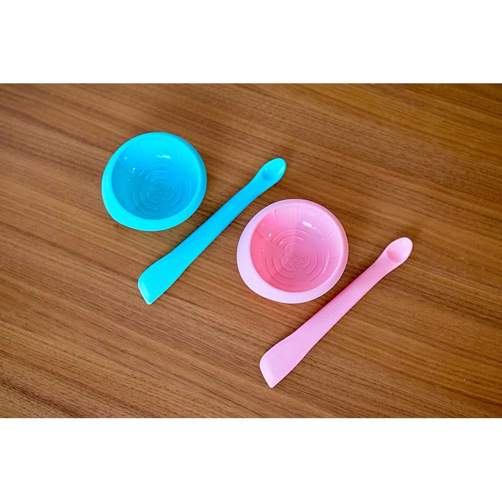 Marcus & Marcus - Silicone Food Masher Spoon & Bowl Set- Blue