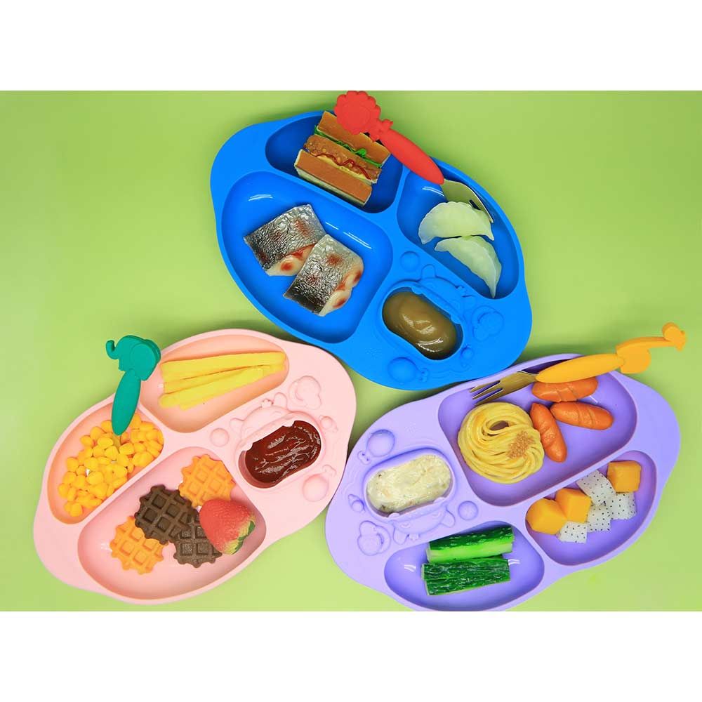 Marcus & Marcus - Silicone Yummy Dips Suction Divided Plate- Lucas