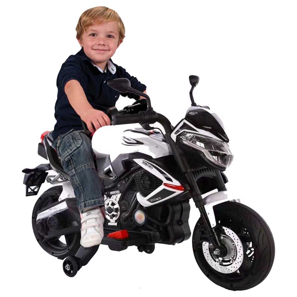 Amsham - 12V Ride On Motor Bike - White