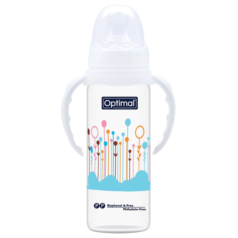 Optimal - Orthodontic Feeding Bottle w/ Handle - 240ml - White