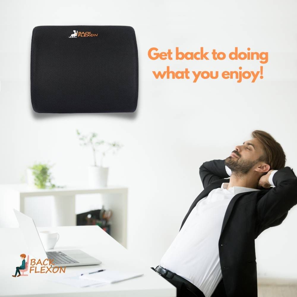 FlexOn - Backrest & Lumbar Support Memory Foam Cushion