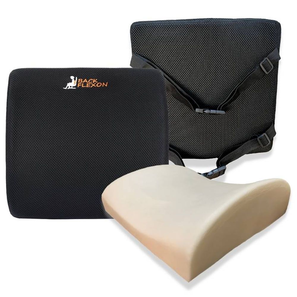 FlexOn - Backrest & Lumbar Support Memory Foam Cushion