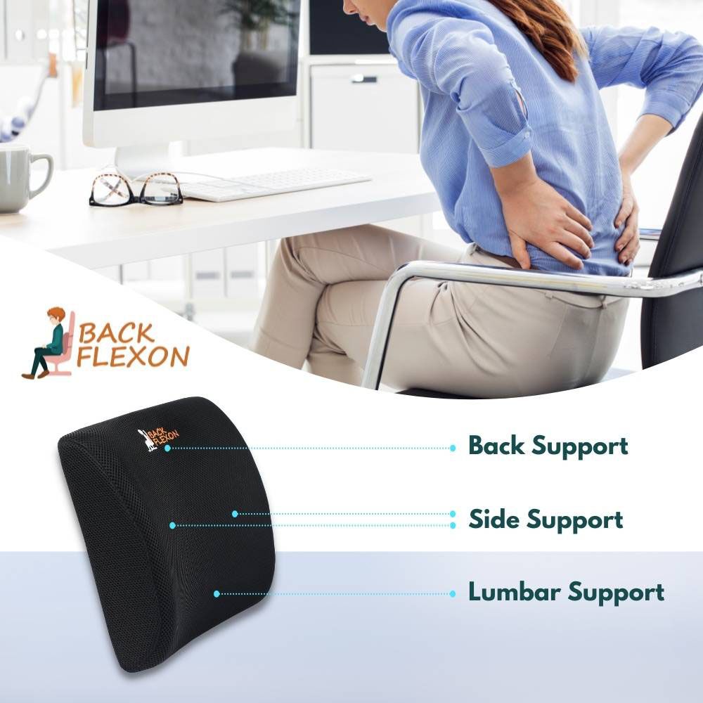 FlexOn - Backrest & Lumbar Support Memory Foam Cushion