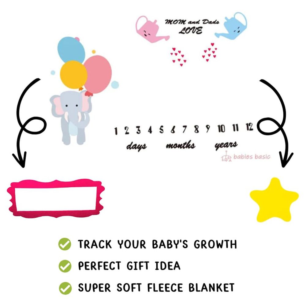 Babies Basic - Customizable Milestone Blanket - Mom & Dad's Love