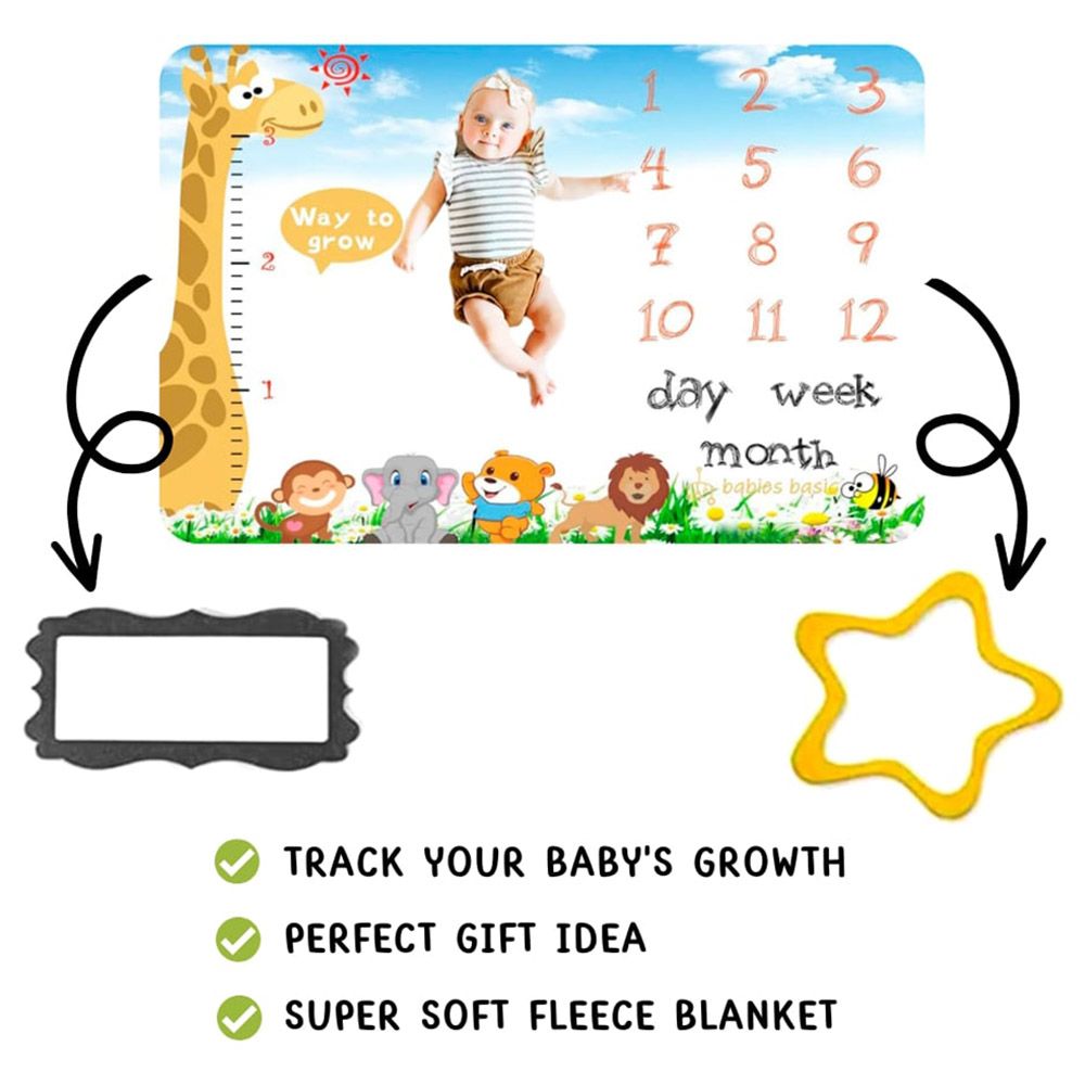 Babies Basic - Customizable Milestone Blanket - Giraffe