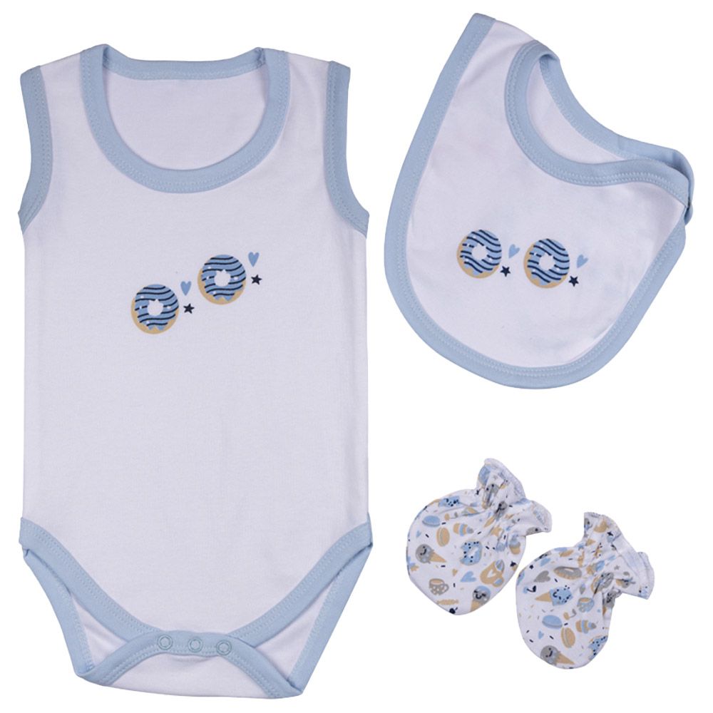 Babies Basic - 7pc-Set - Unisex 100% Cotton Gift Box - Blue