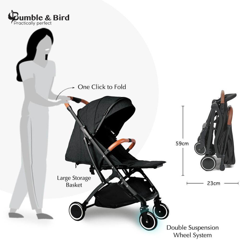 Bumble & Bird - Travel Light Cabin Stroller - Black