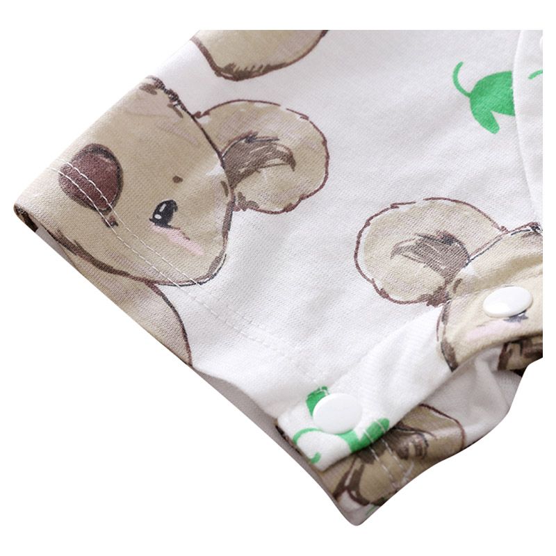 Sugar Rush - Koala Bear Printed Romper - White