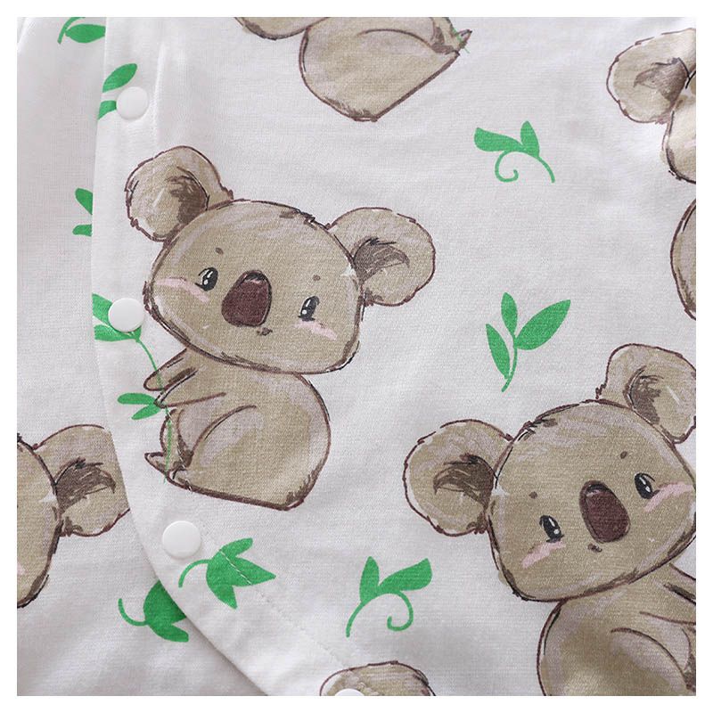 Sugar Rush - Koala Bear Printed Romper - White