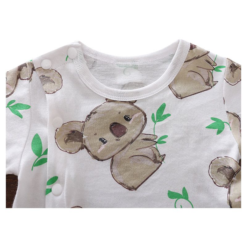 Sugar Rush - Koala Bear Printed Romper - White