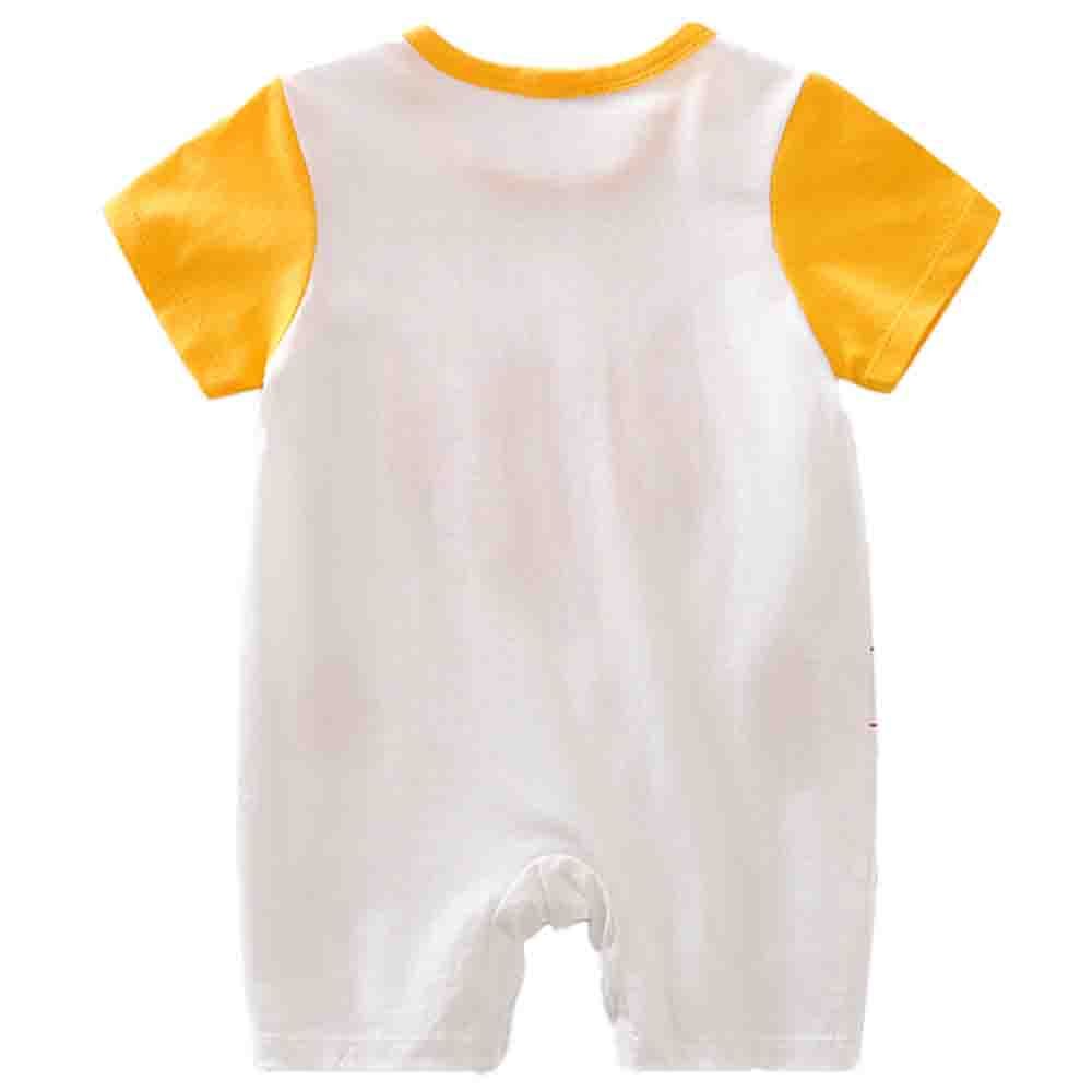 Sugar Rush - Round Neck Short Sleeves Romper - Yellow