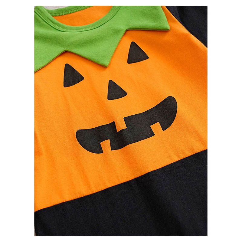 Sugar Rush - Halloween Round Neck Full Sleeves Jumpsuit - Orange