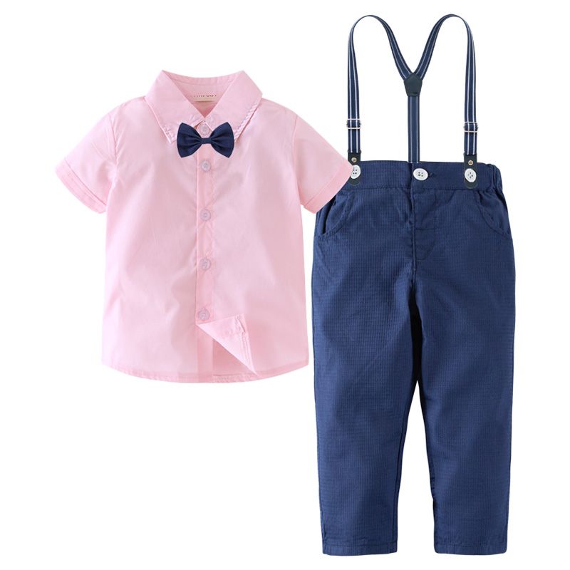 Sugar Rush - 2pc-Set - Solid Short Sleeves Shirt & Pants - Pink