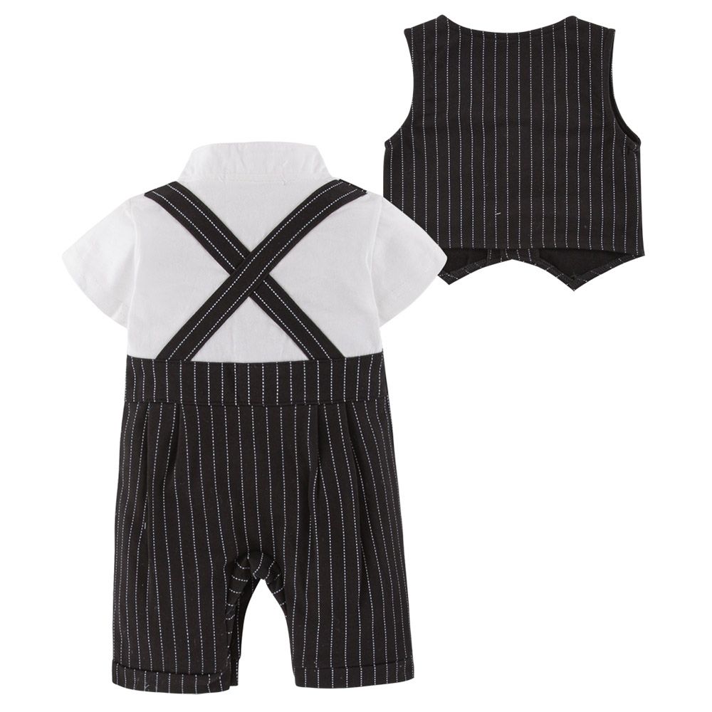 Sugar Rush - Classic Short Sleeves Romper - Black_3m-24m