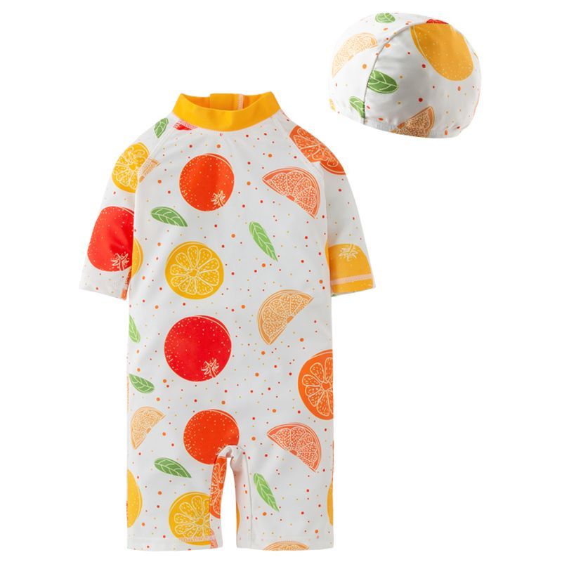 Sugar Rush - Animated Fruity Orange Swimwear - White