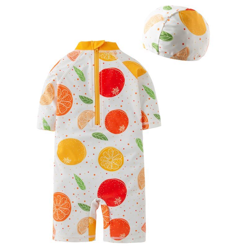 Sugar Rush - Animated Fruity Orange Swimwear - White