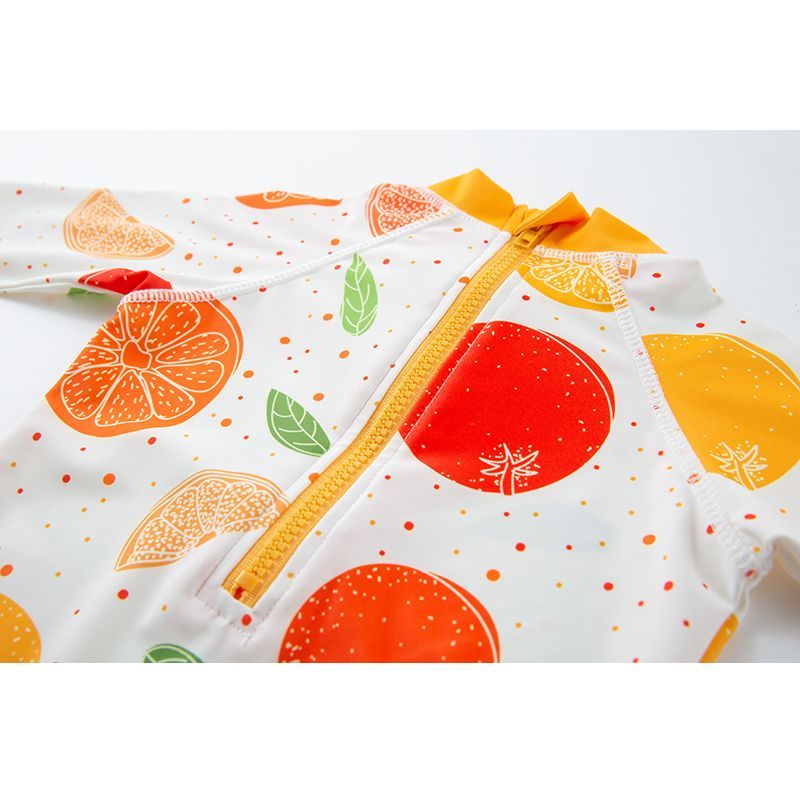 Sugar Rush - Animated Fruity Orange Swimwear - White