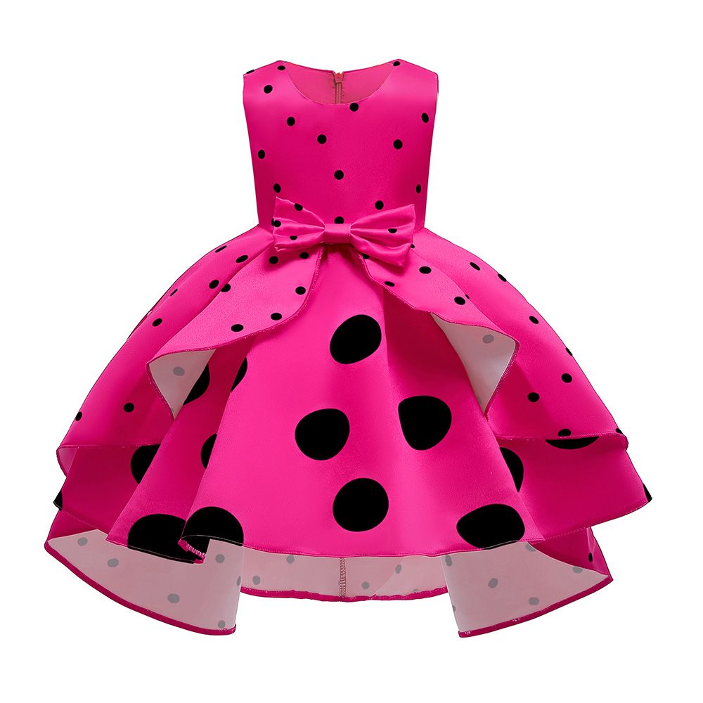 Sugar Rush - Polka Sleeveless Party Dress - Fuchsia