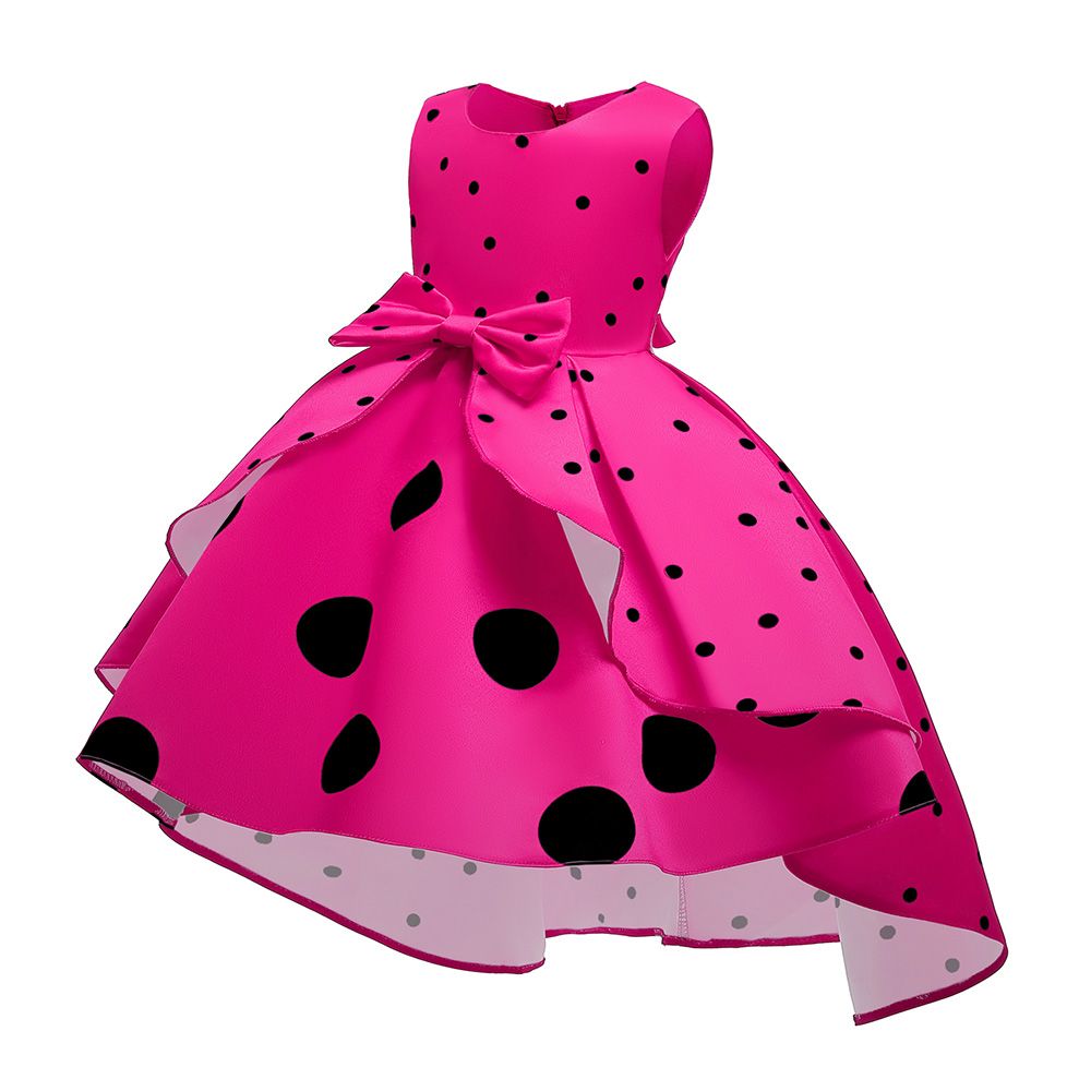 Sugar Rush - Polka Sleeveless Party Dress - Fuchsia