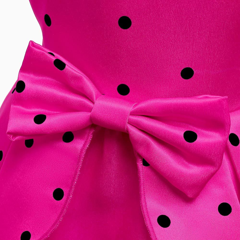 Sugar Rush - Polka Sleeveless Party Dress - Fuchsia