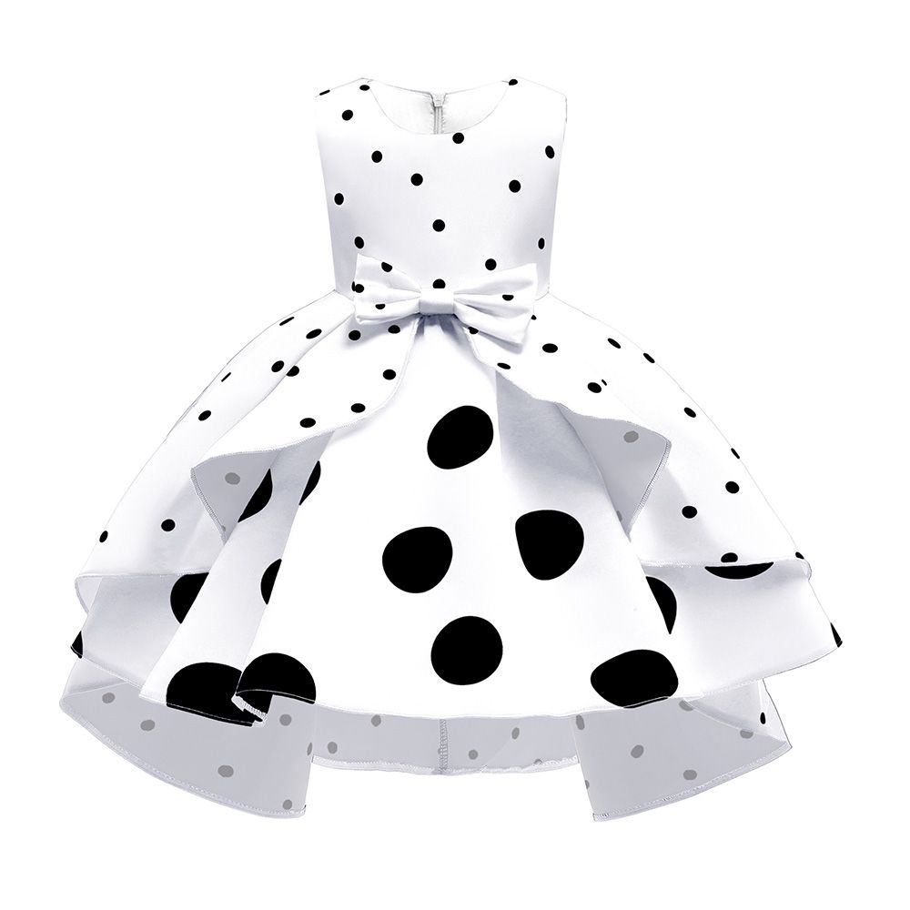 Sugar Rush - Polka Sleeveless Party Dress - White