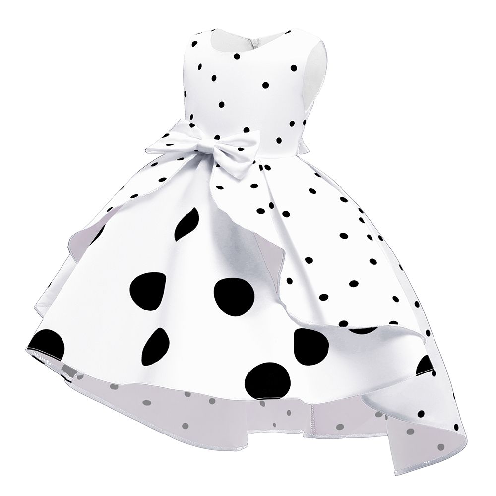 Sugar Rush - Polka Sleeveless Party Dress - White