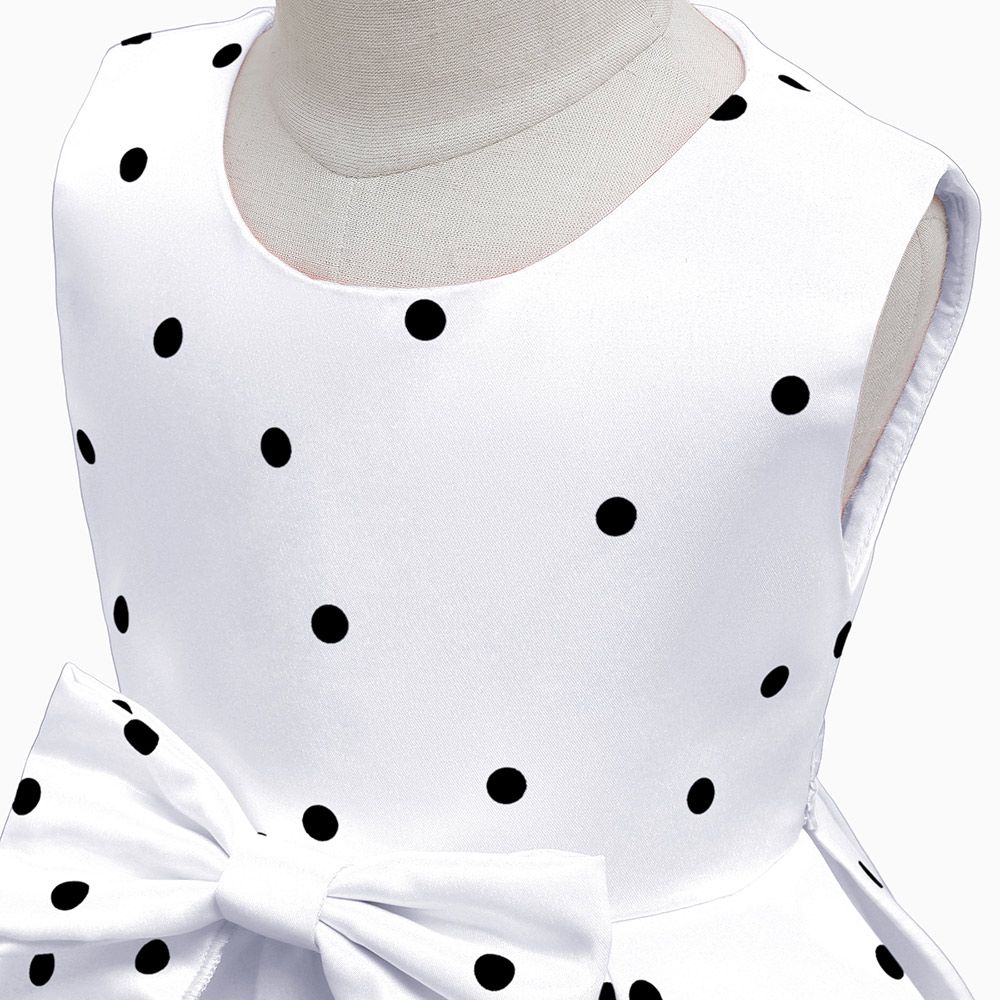 Sugar Rush - Polka Sleeveless Party Dress - White