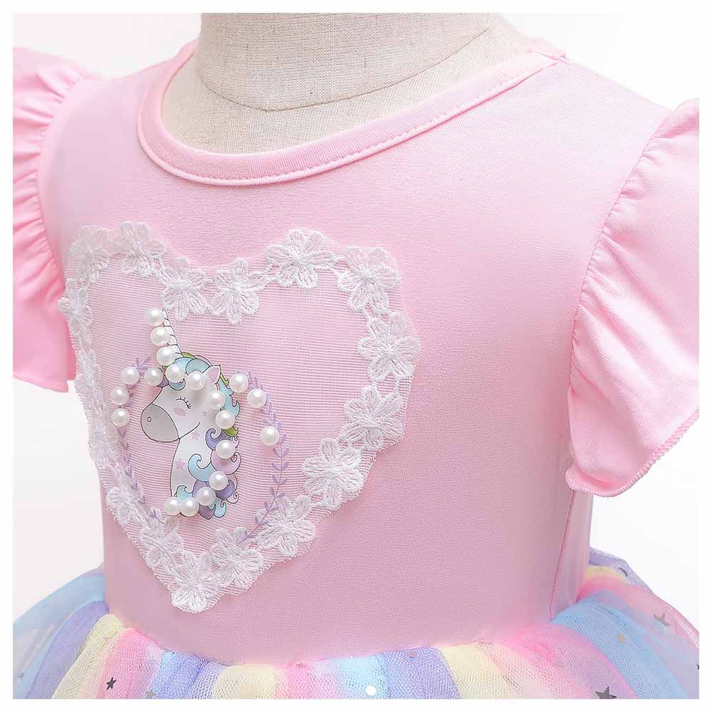 Sugar Rush - Appliqued Cap Sleeves Party Dresses, Pink