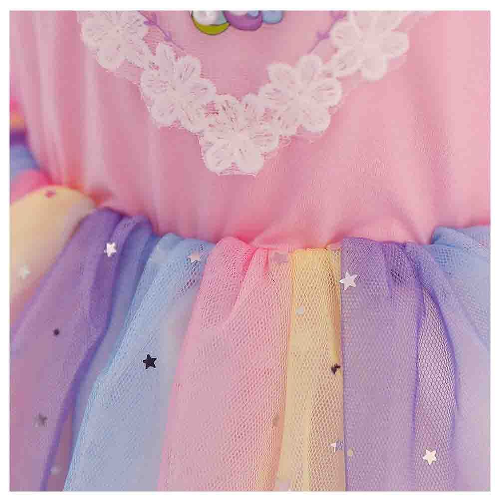 Sugar Rush - Round Neck Full Sleeves Party Dress - Pink_3-9y