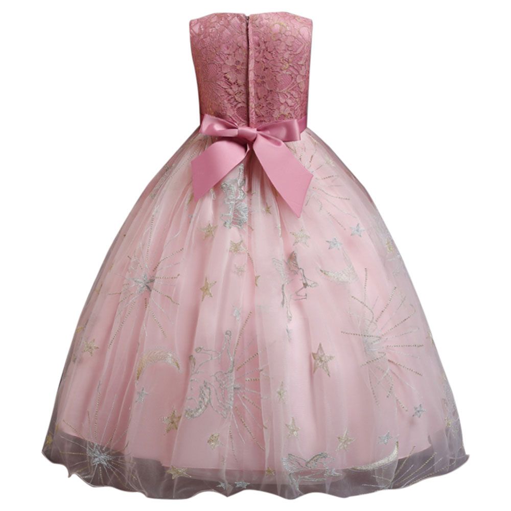 Sugar Rush Round Neck Sleeveless Party Dress Pink