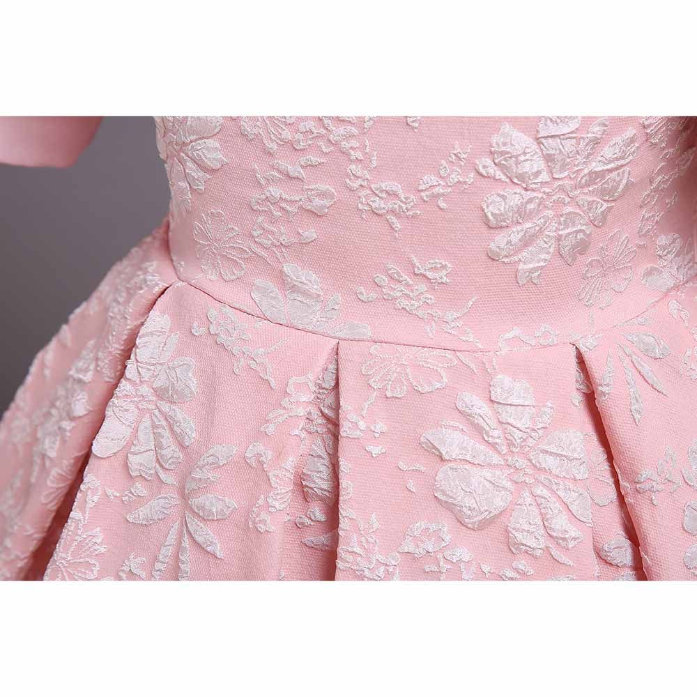 Sugar Rush - Solid Round Neck High-Low Party Dress - Pink