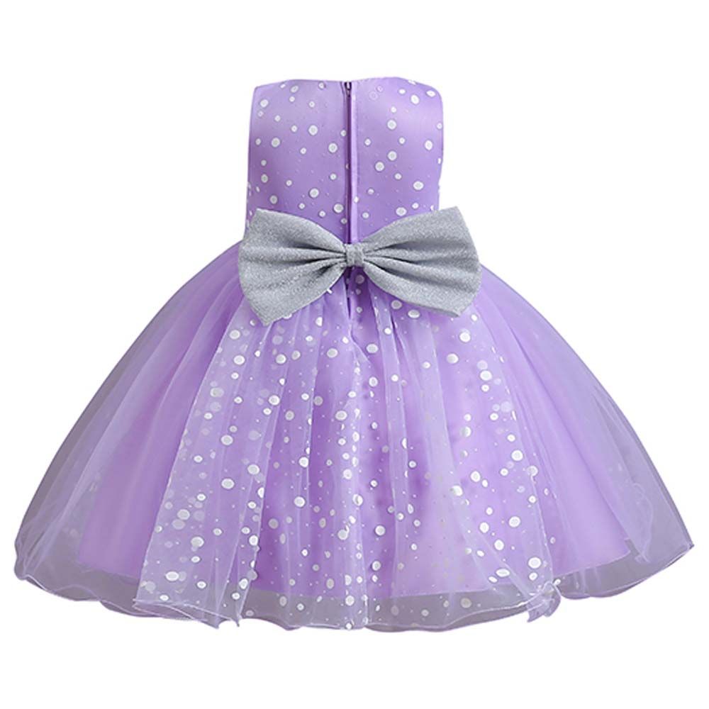 Sugar Rush - Polka Dot Sleeveless Party Dress - Purple