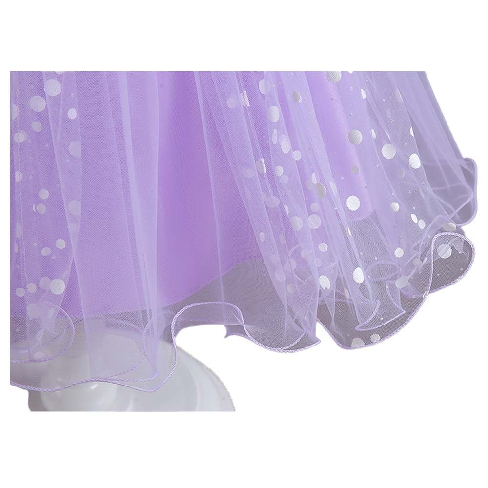 Sugar Rush - Polka Dot Sleeveless Party Dress - Purple