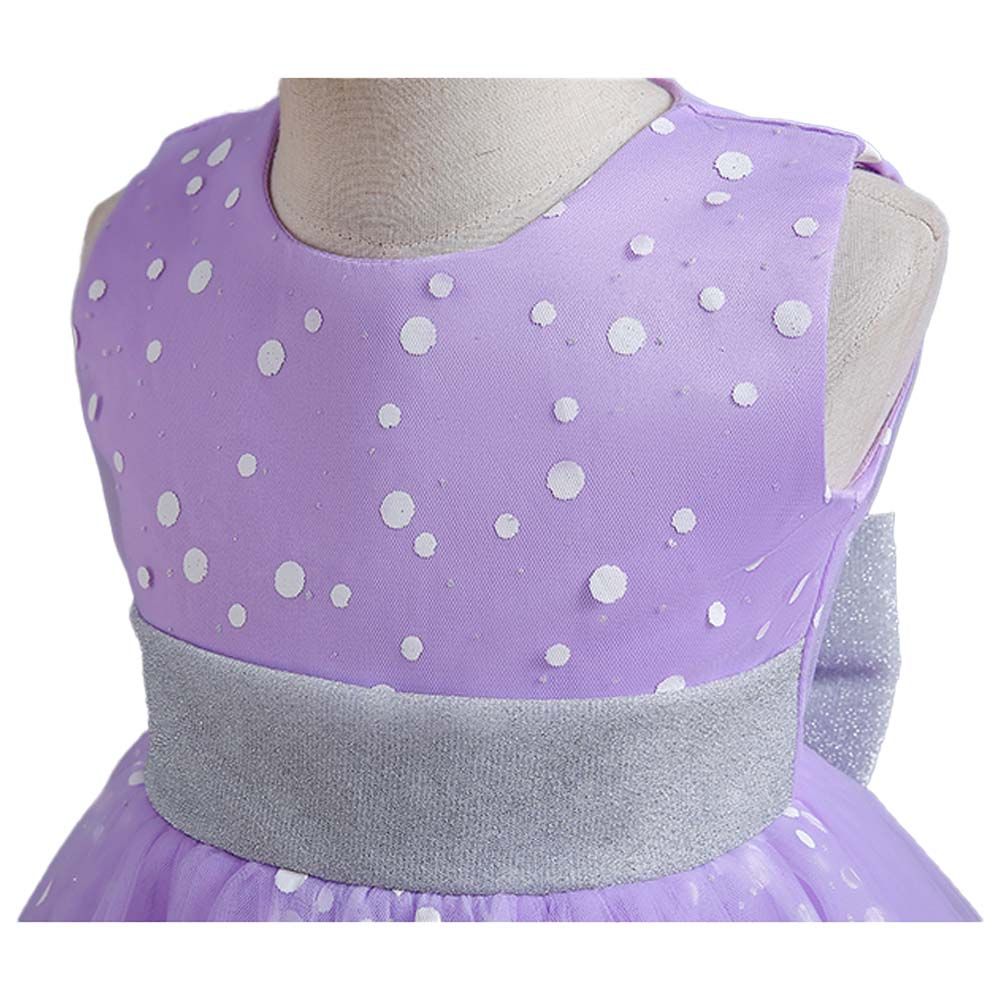 Sugar Rush - Polka Dot Sleeveless Party Dress - Purple