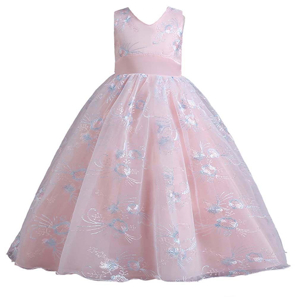 Sugar Rush - Embroidered Sleeveless Party Dress - Pink