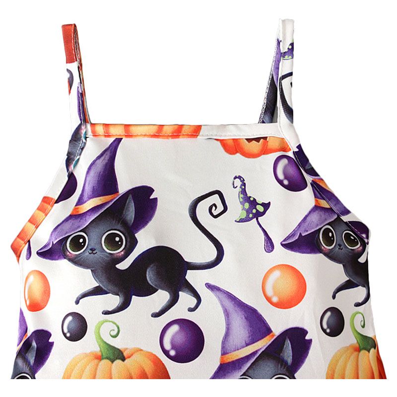 Sugar Rush - Halloween Square-Neck Sleeveless Jumpsuit