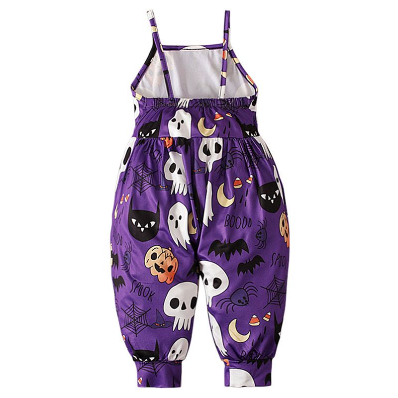 Sugar Rush - Girls Halloween Square-Neck Jumpsuit - Purple