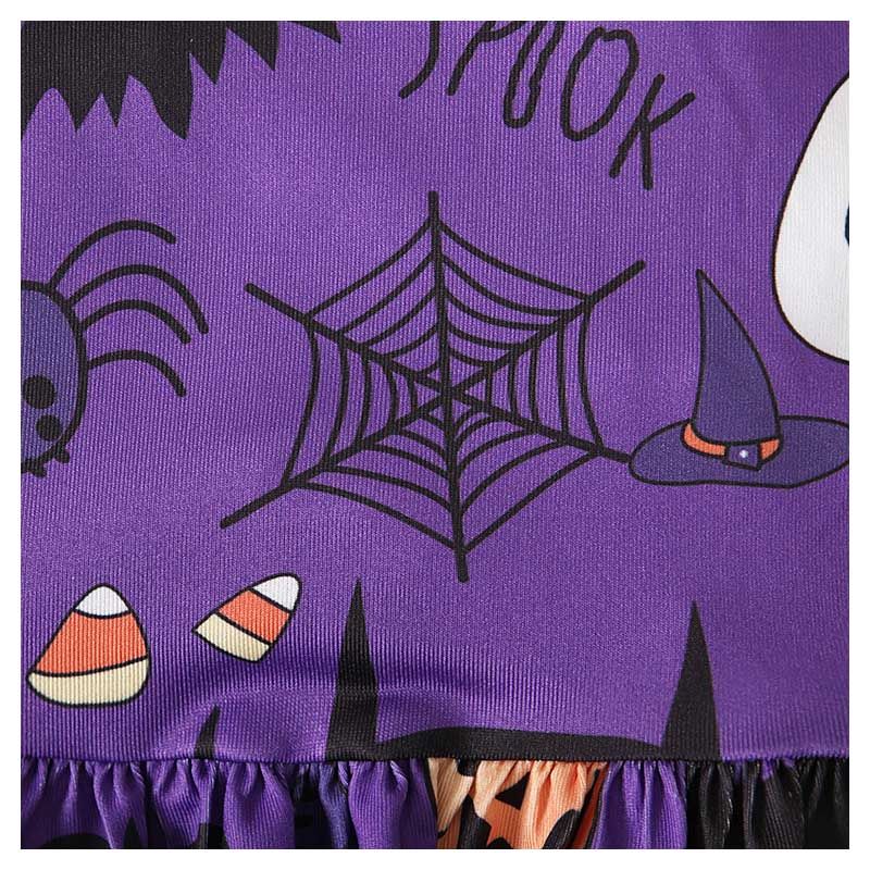 Sugar Rush - Girls Halloween Square-Neck Jumpsuit - Purple