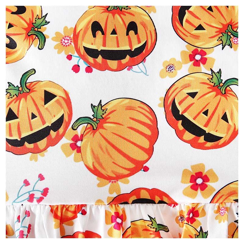 Sugar Rush - Halloween Sleeveless Jumpsuit - White/Orange