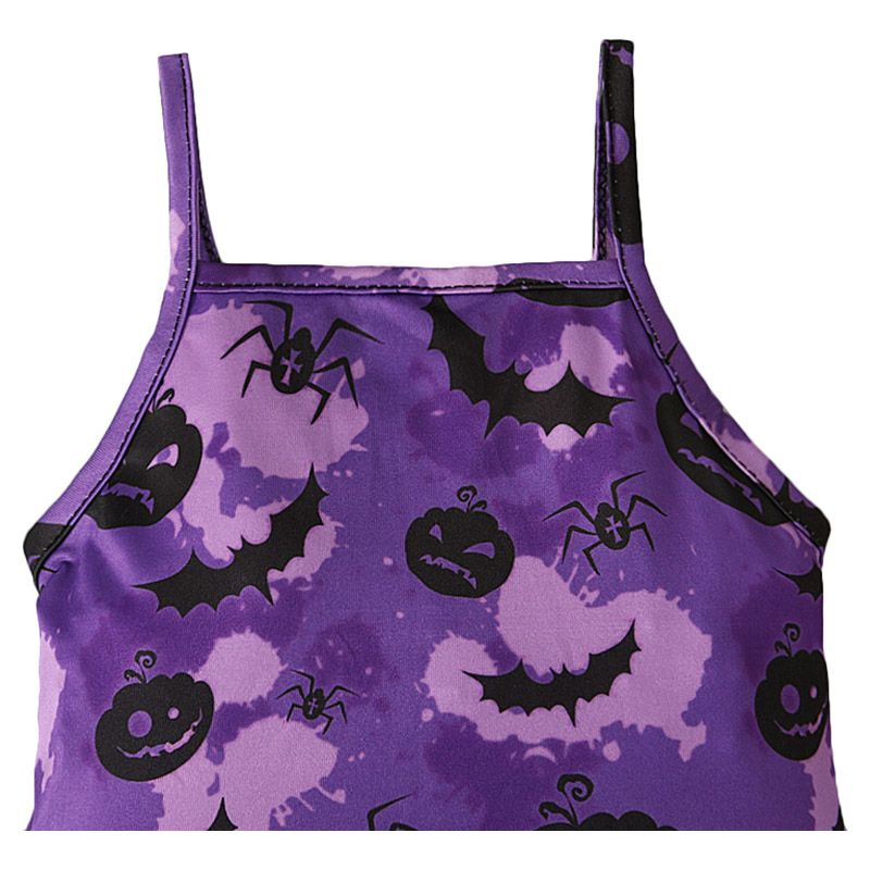 Sugar Rush - Halloween Square-Neck Sleeveless Jumpsuit - Purple