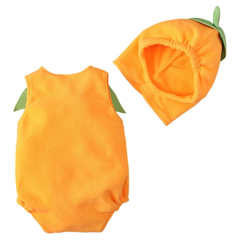 Sugar Rush - Halloween Round Neck Onesie w/ Cap - Orange