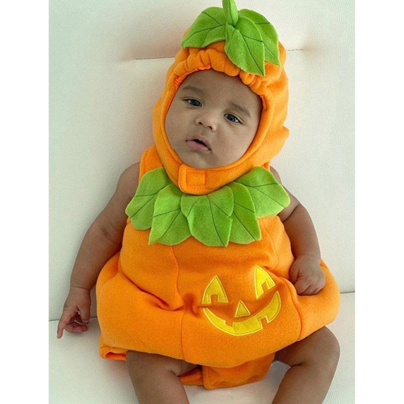 Sugar Rush - Halloween Round Neck Onesie w/ Cap - Orange