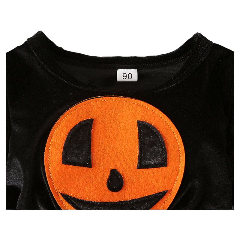 Sugar Rush - Halloween Full Sleeves Dress - Black/Orange