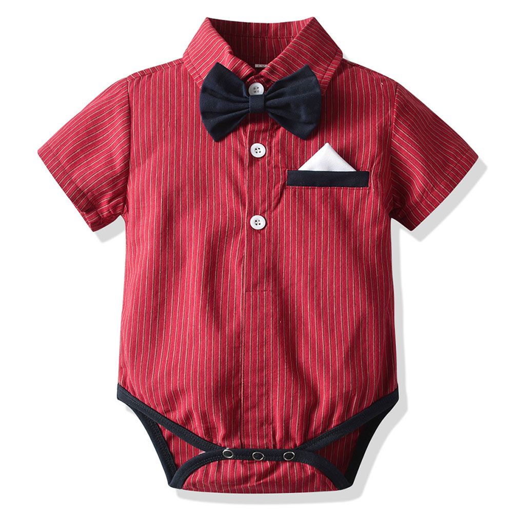 Sugar Rush - Stripe Regular Shirt Bodysuit - Red