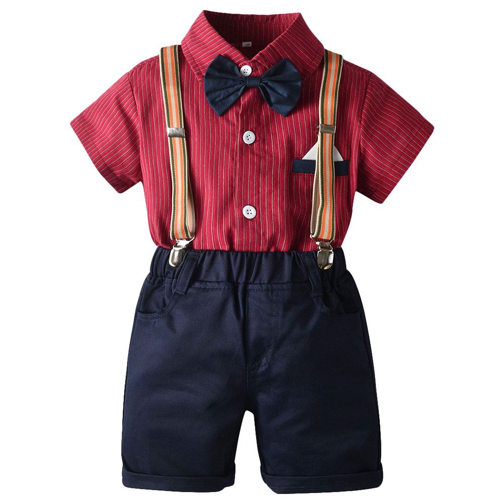 Sugar Rush - 2pc-Set - Striped Short Sleeves Shirt & Shorts