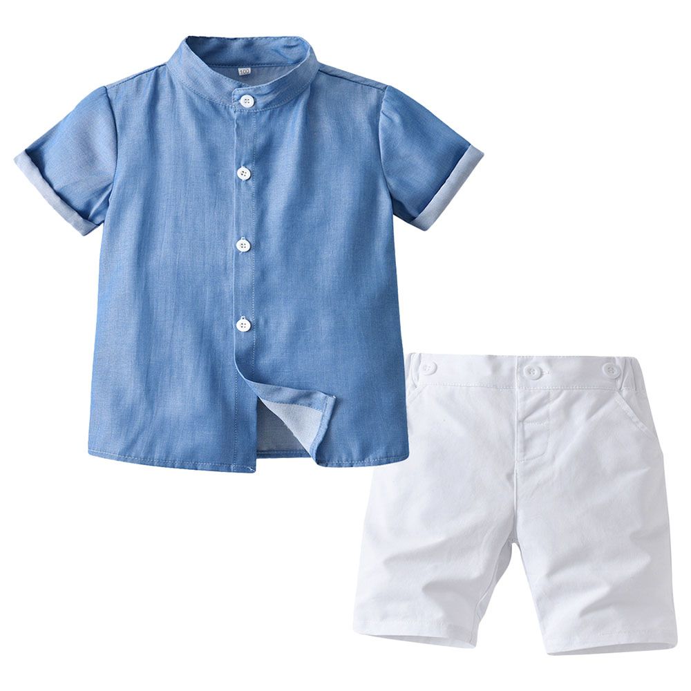 Sugar Rush - 2pc-Set - Short Sleeves Shirt & Shorts - Blue