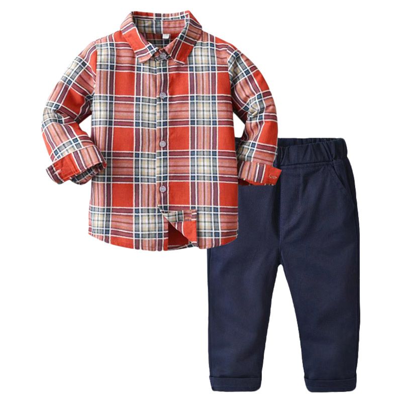 Sugar Rush - 2pc-Set - Checks Short Sleeves Shirt & Pants - Red