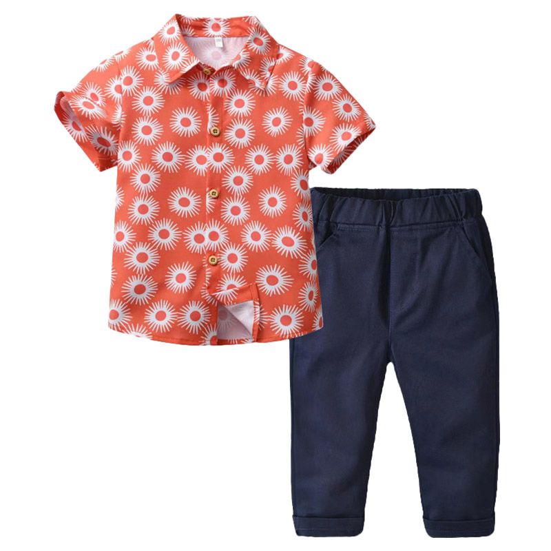 Sugar Rush - 2pc-Set - Boys Short Sleeves Shirt & Pants - Red