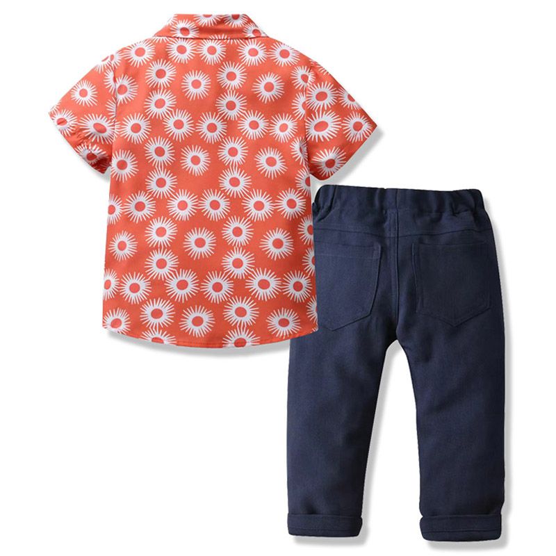 Sugar Rush - 2pc-Set - Boys Short Sleeves Shirt & Pants - Red